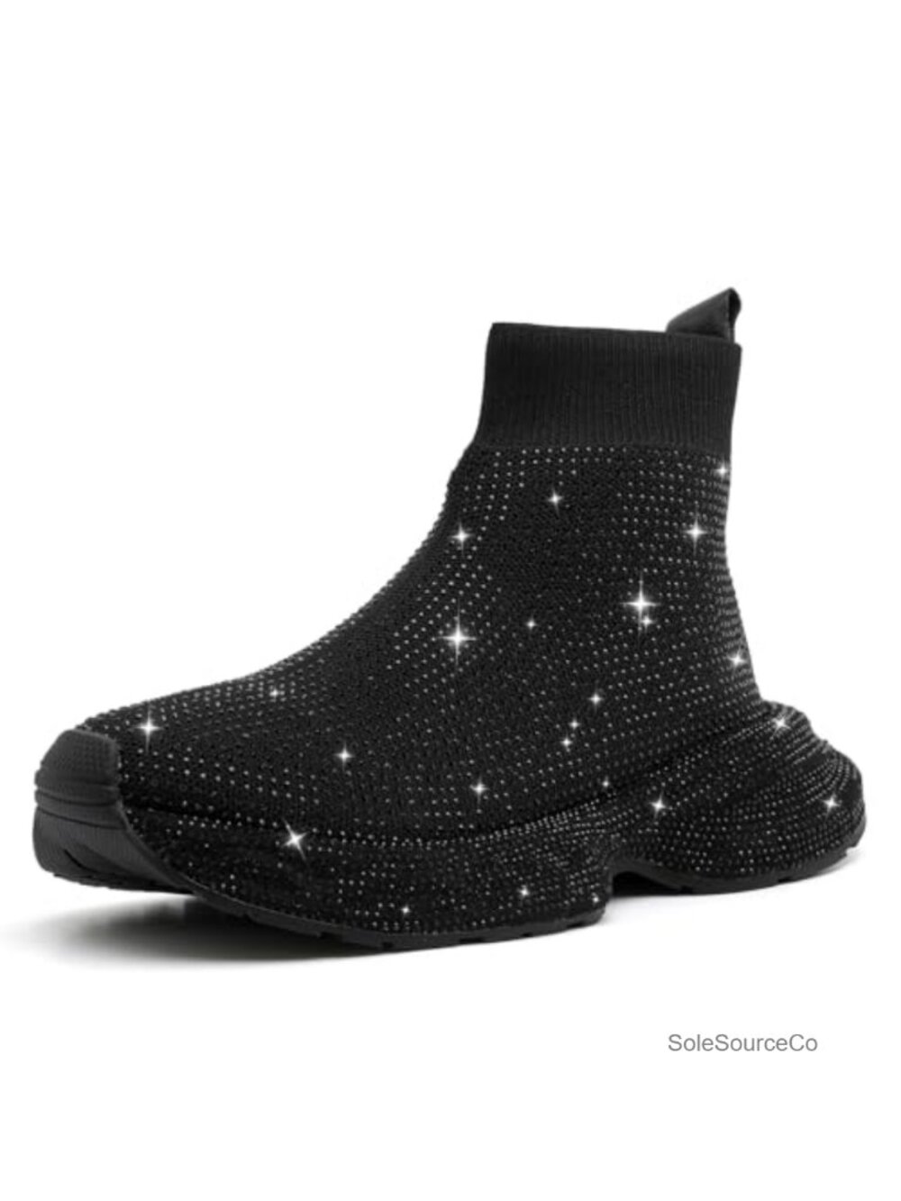 Rhinestone Mesh Slip On Platform Walking Fashion Sneakers Sparkly Sequin